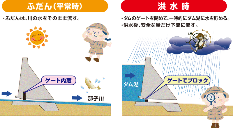 洪水調節専用ダムのイメージ