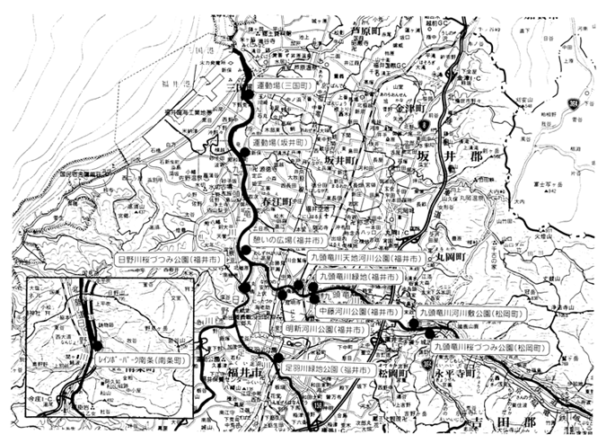 河川公園などの位置図