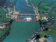 上空から見た鳴鹿付近