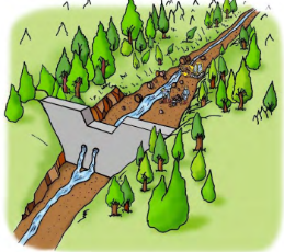 不透過型砂防堰堤のイラスト