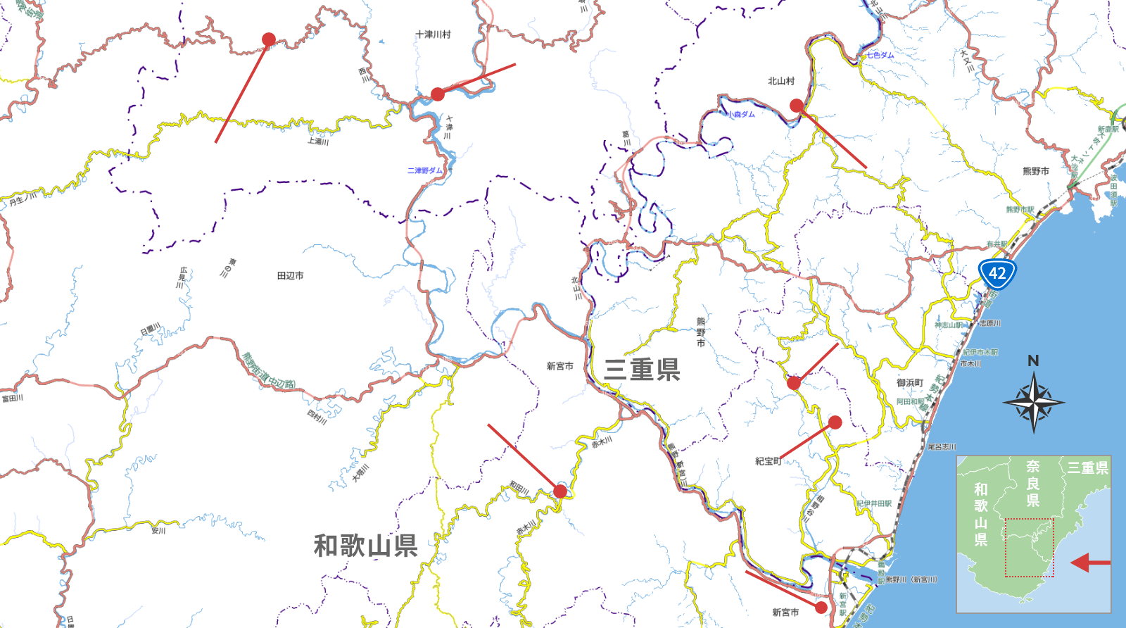 熊野川の雨量