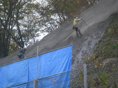 法面対策(モルタル吹付)