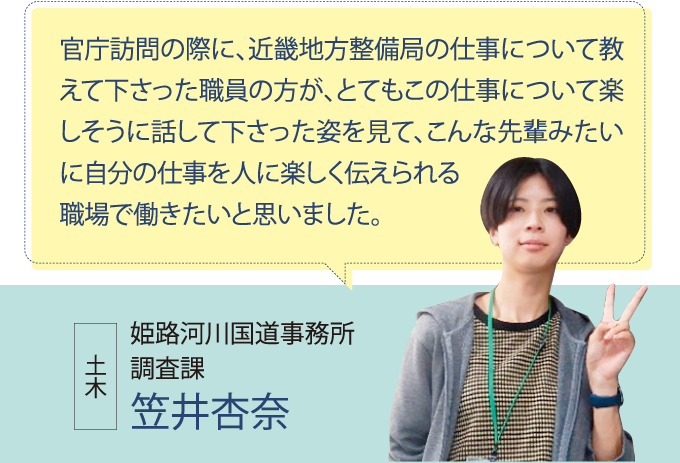 姫路河川国道事務所 調査課 笠井杏奈