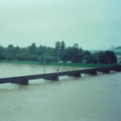 「増水した大和川」<br>【昭和61年8月3日】