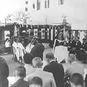 大和川改修工事地鎮祭・現三室病院付近から現わかくさ橋付近<br>【昭和7年頃】