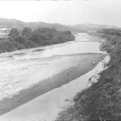 明治橋南詰～現わかくさ橋付近<br>【昭和7年頃】