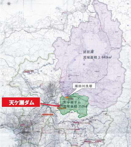 天ケ瀬ダムの位置